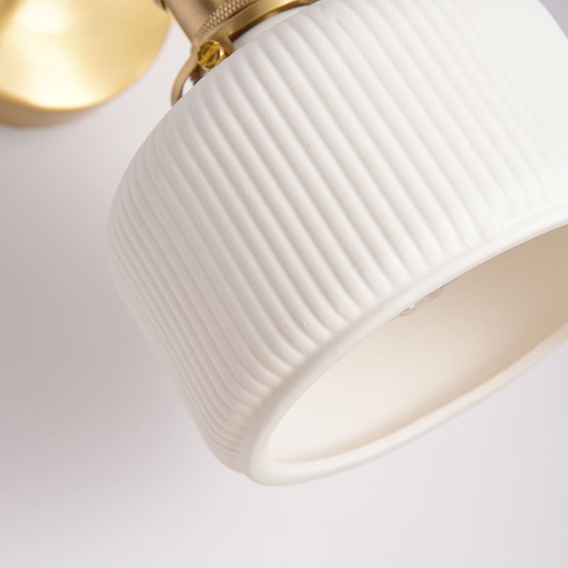 Arisha Vintage Column Ceramic Vanity Light, White, Bedroom - Neutral Decor