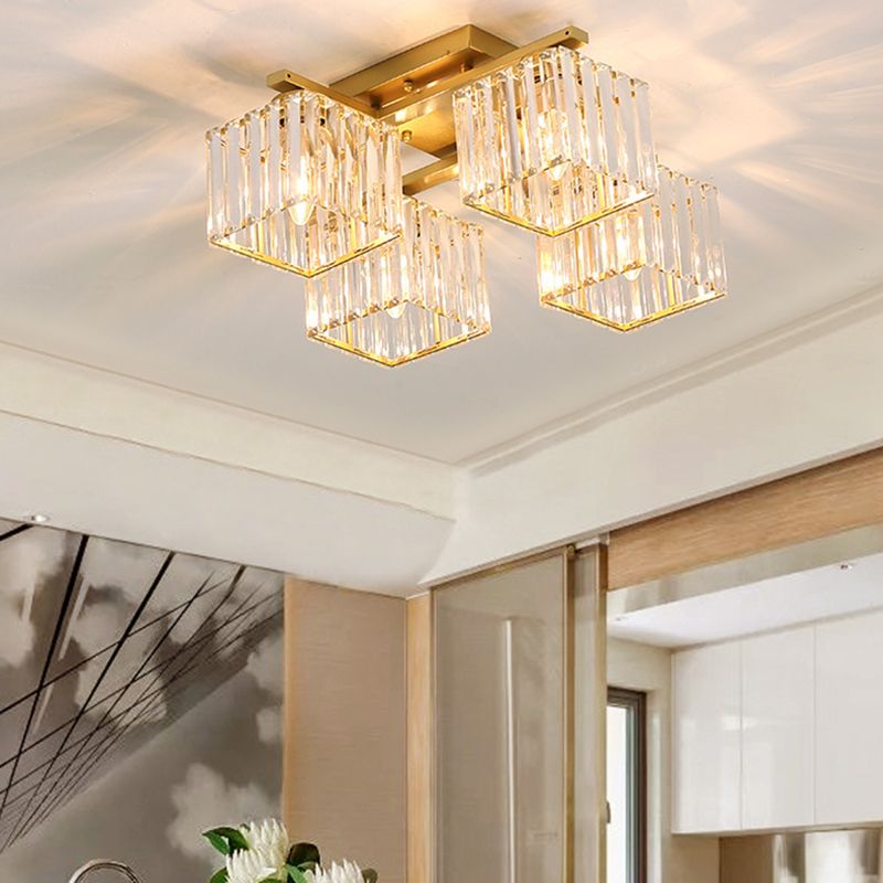 Kristy Modern Flush Mount Ceiling Light, Black/Gold - Neutral Decor