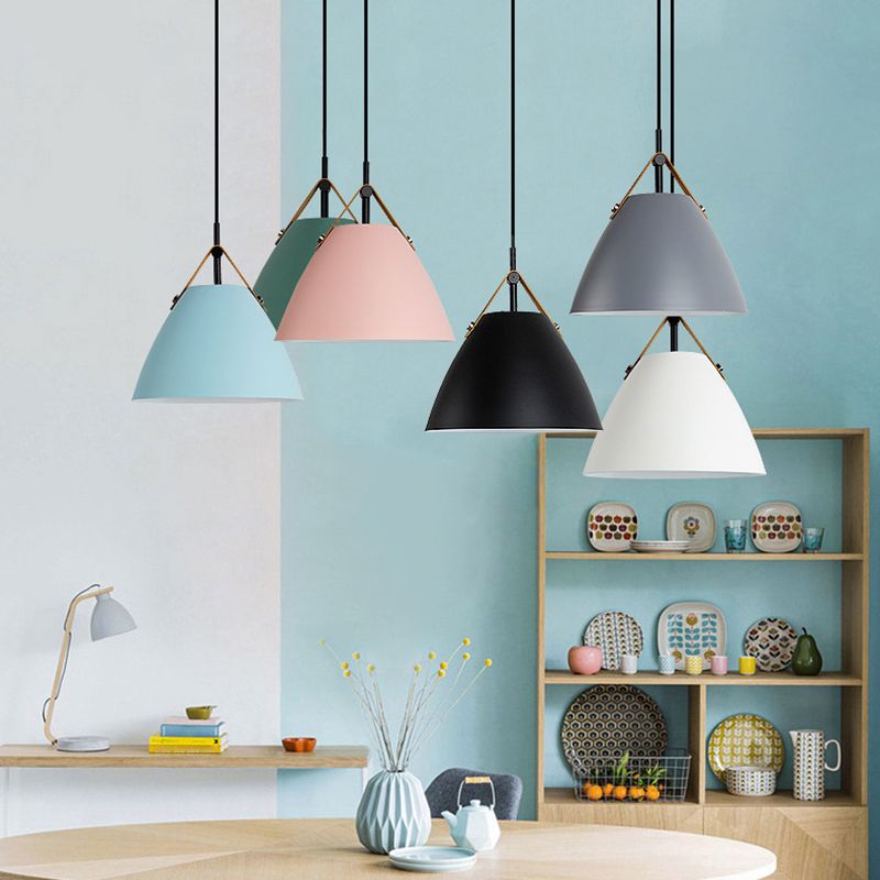 Valentina Modern Frisbee Shaped Metal Pendant Light, Black/White - Neutral Decor