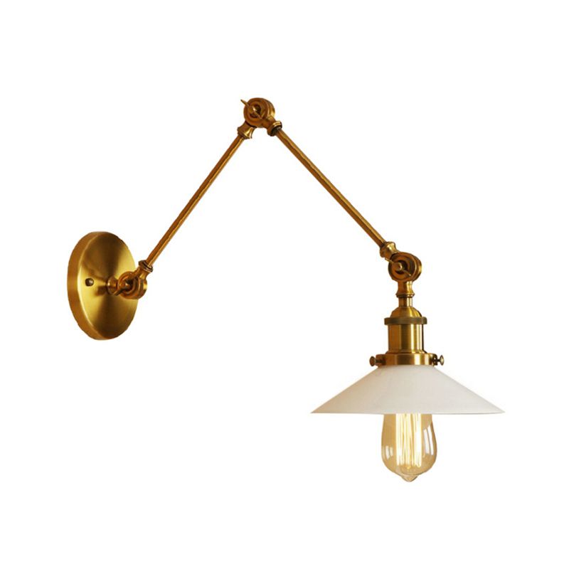 Silva Wall Lamp Retro Saucer Lampshade Metal Adjustable 2 Color, Bedroom - Neutral Decor