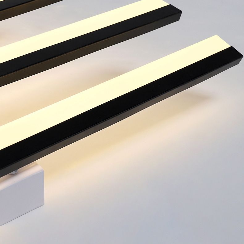 Arisha Flush Mount Ceiling Light Linear Modern,Wave Black, Living Room - Neutral Decor