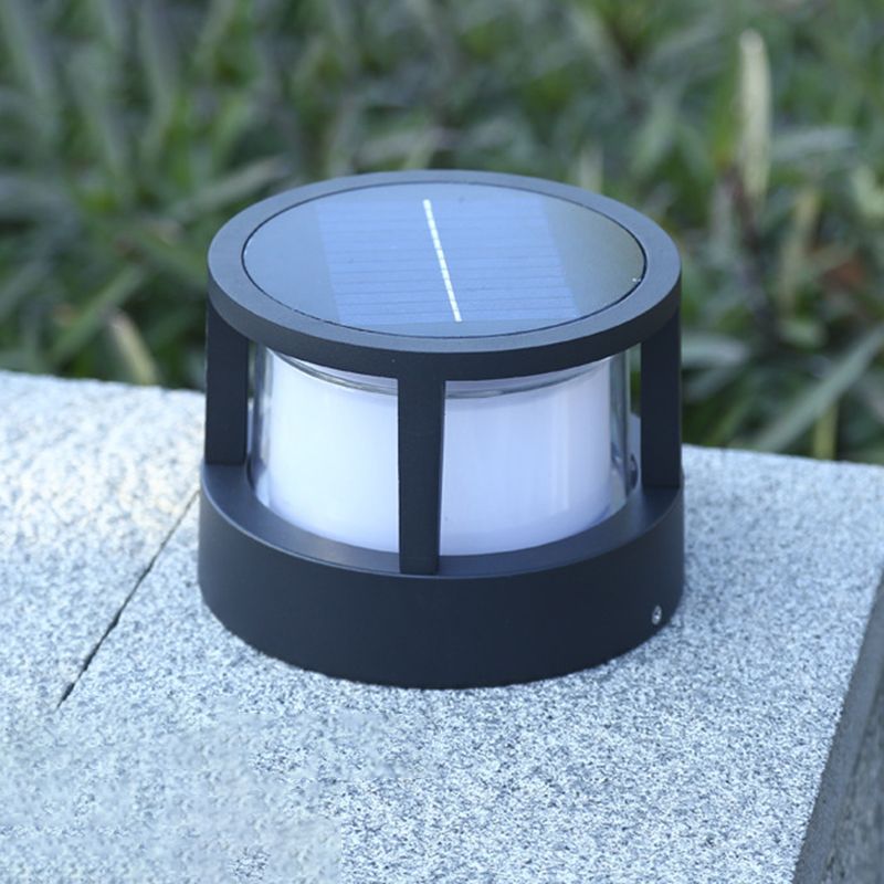 Ray Modern Cube/Cylinder Metal Lamp Outdoor, Black - Neutral Decor