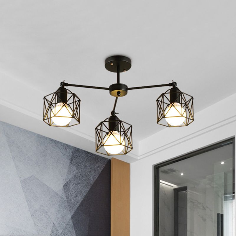 Arisha Black Semi-Flush Mount Ceiling Light - Neutral Decor