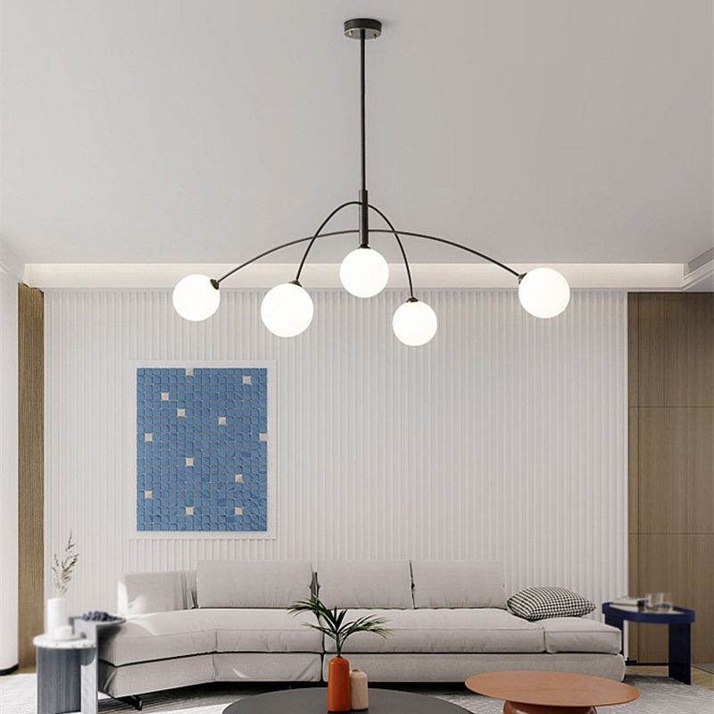 Valentina Pendant Light Globe Modern, Metal/Glass, Black/Gold, Bedroom - Neutral Decor