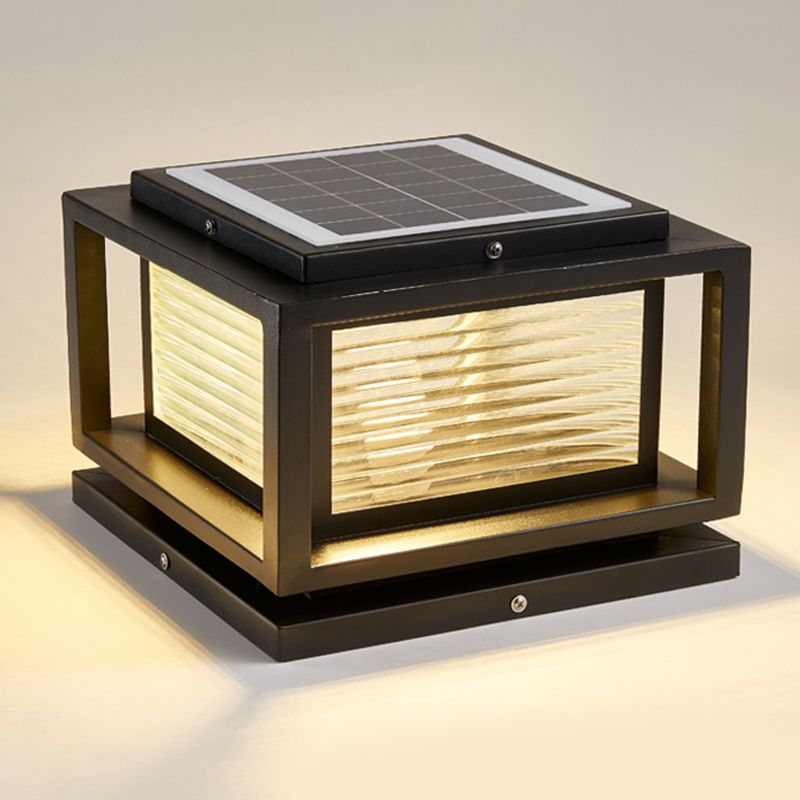 Ray Contemporary LED Rectangular Metal Outdoor Lamps, Black - Neutral Decor