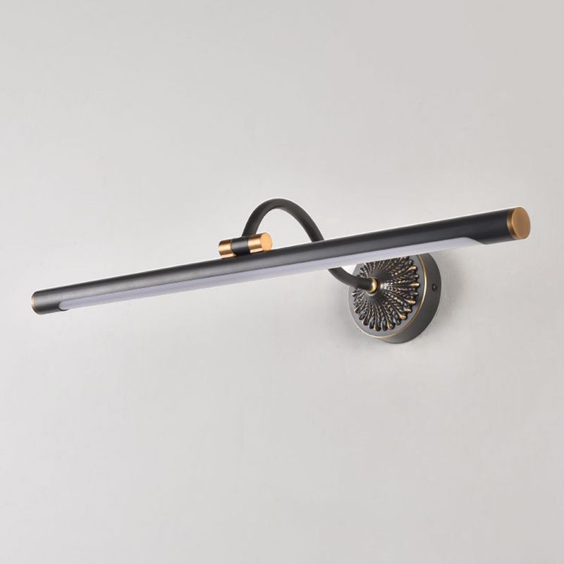 Tiffany Black Adjustable Reading Spotlight Wall Lamp, Metal/Wood - Neutral Decor
