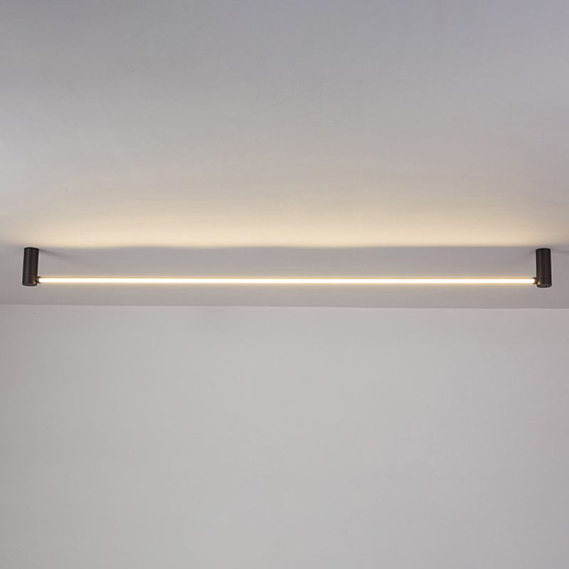 Arisha Minimalist Linear Flush Mount Ceiling Light, Black, Hallway - Neutral Decor