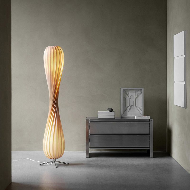 Ozawa Modern Twisted Wood Floor Lamp, Wood Color - Neutral Decor