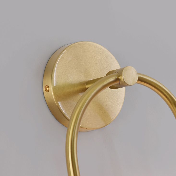 Valentina Modern Arc Globe Glass Wall Lamp, Brass, Living Room - Neutral Decor