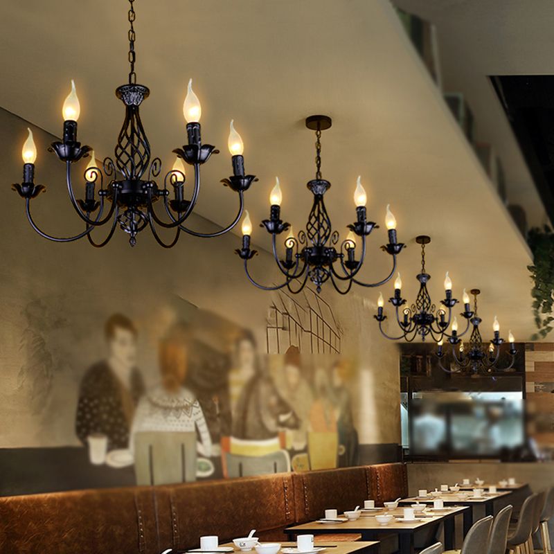 Silva Pendant Light Candle Retro, Metal/Glass, Black/White, Restaurant - Neutral Decor
