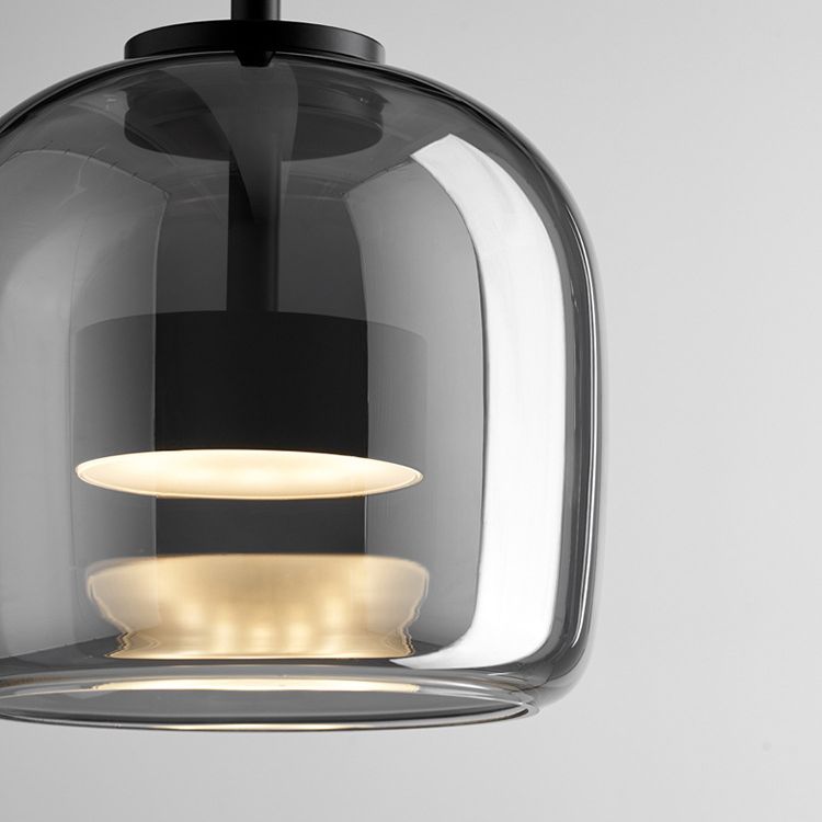 June Minimalist Pendant Light Glass Smoke Gray - Neutral Decor