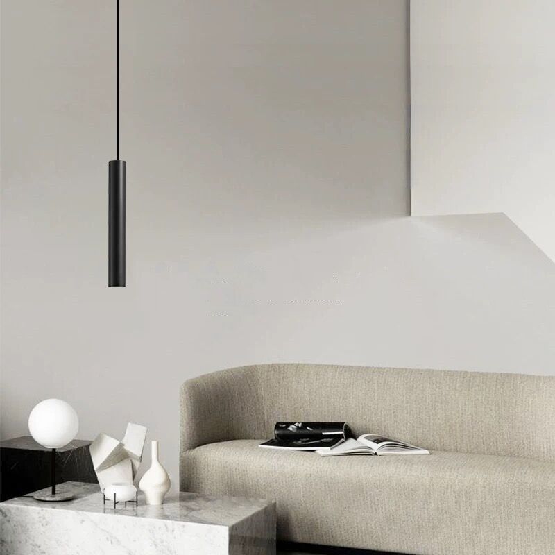 Arisha Minimalist Cylinder Black Pendant Light - Neutral Decor
