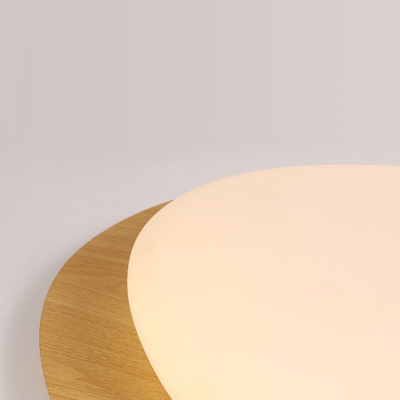 Arisha Flush Mount Ceiling Light Modern, Metal, Walnut/Natural - Neutral Decor