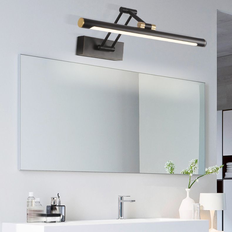 Arisha Modern Adjustable Mirror Front Vanity Metal LED Wall Lamp, Black/White - Neutral Decor