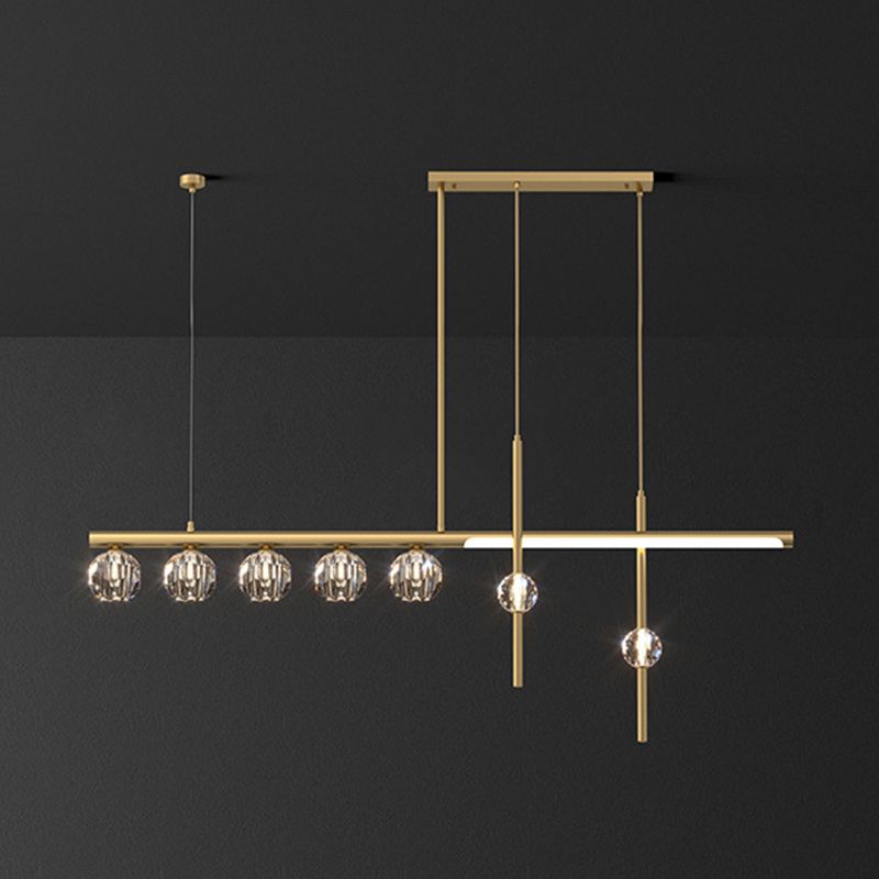 Kristy Metal & Crystal Pendant Light, Gold - Neutral Decor