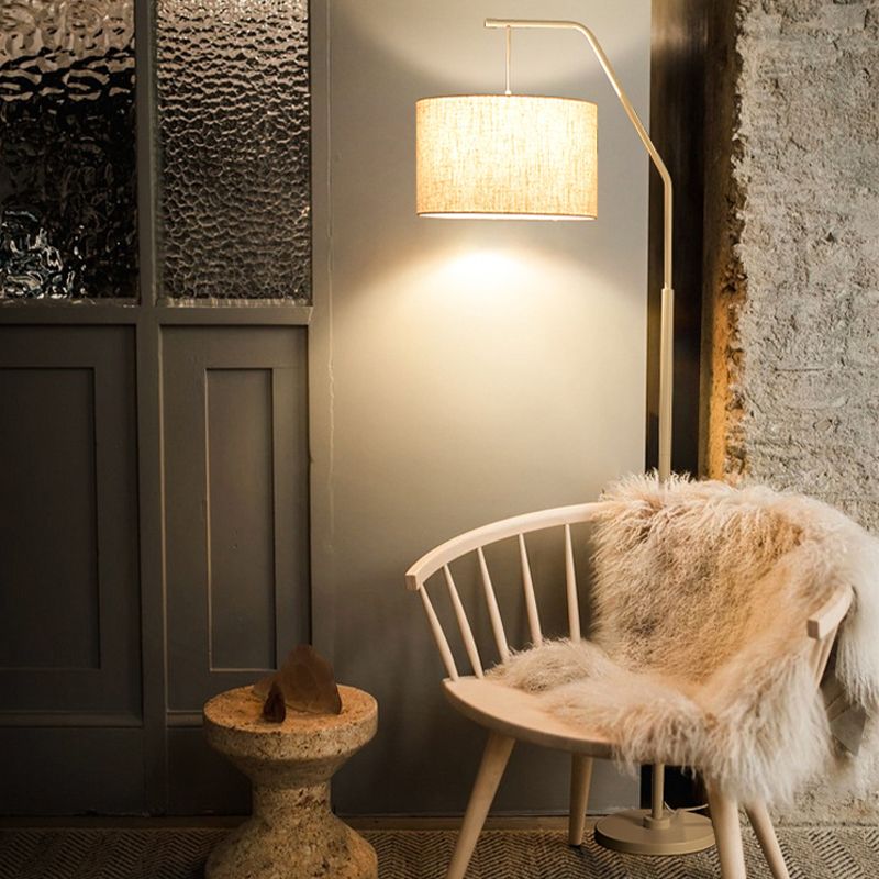 Eryn Cylinder Shape Floor Lamp, Over Arching Floor Lamp, Unique - Neutral Decor