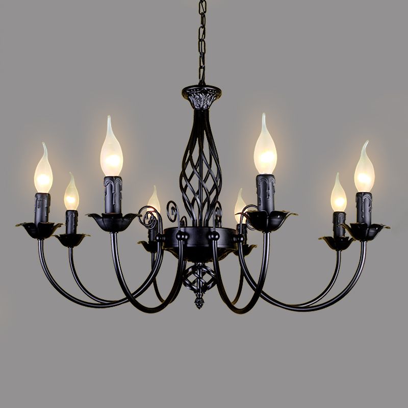 Silva Pendant Light Candle Retro, Metal/Glass, Black/White, Restaurant - Neutral Decor