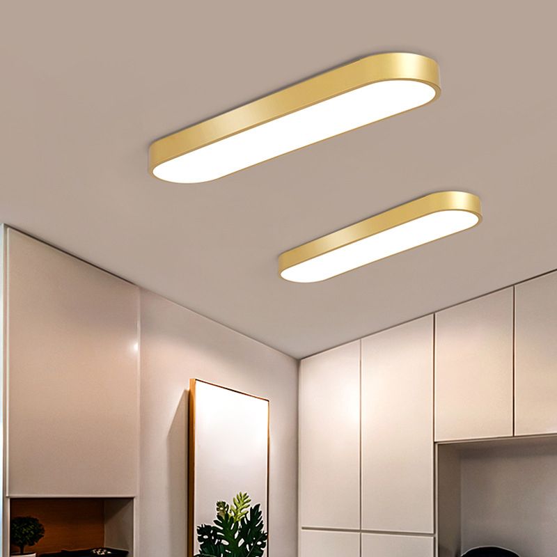 Arisha Oval Flush Mount LED Ceiling Light, Black/White/Grey/Gold - Neutral Decor