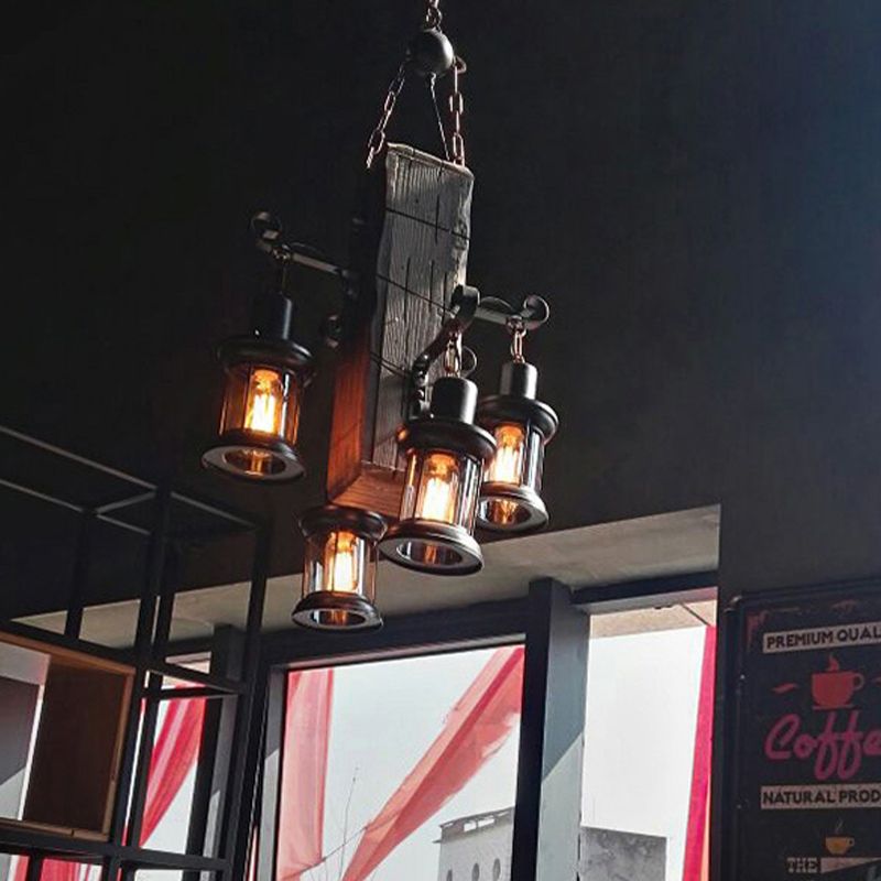 Austin Industrial Lantern Wood Pendant Light - Neutral Decor