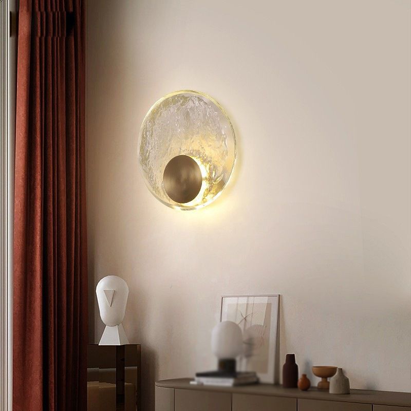 Kristy Art Deco Globe Crystal&Metal Bedroom Wall Lamp, Gold - Neutral Decor