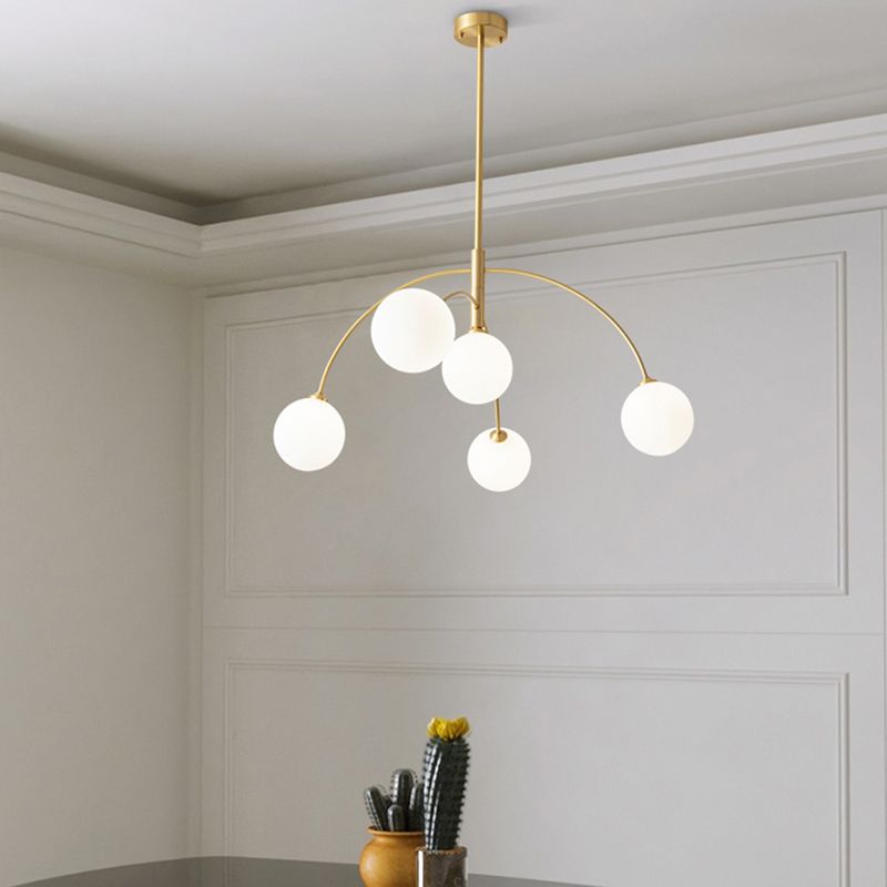 Valentina Pendant Light Globe Modern, Metal/Glass, Black/Gold, Bedroom - Neutral Decor