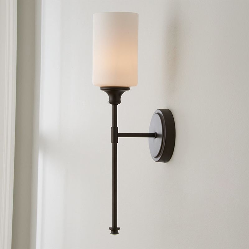 Tiffany Nordic Vanity Metal Glass Minimalism Wall Lamp, Black/Silver - Neutral Decor