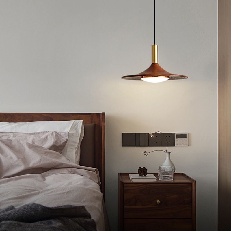 Arisha Rustic Cap-shaped Wooden Pendant Light, Natural Wood - Neutral Decor