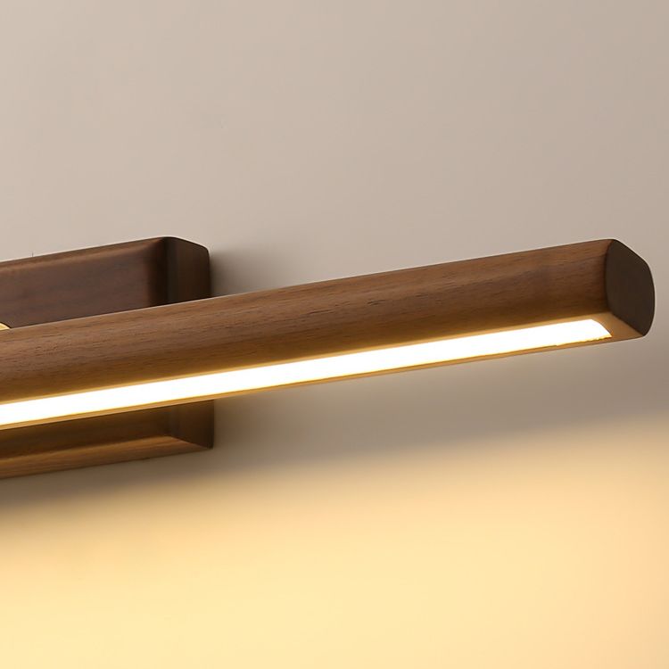 Muto Vanity Rotatable Mirror Front Vanity Wall Lamp, Wood - Neutral Decor