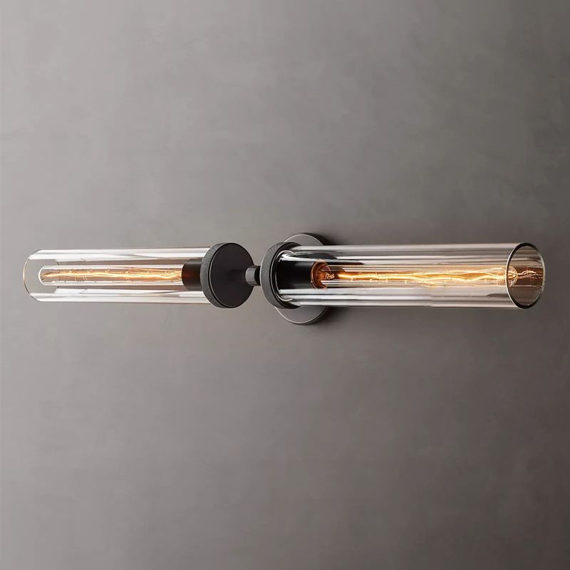 Arisha Modern Cylindrical Metal Led Wall Lamp, Black/Copper - Neutral Decor