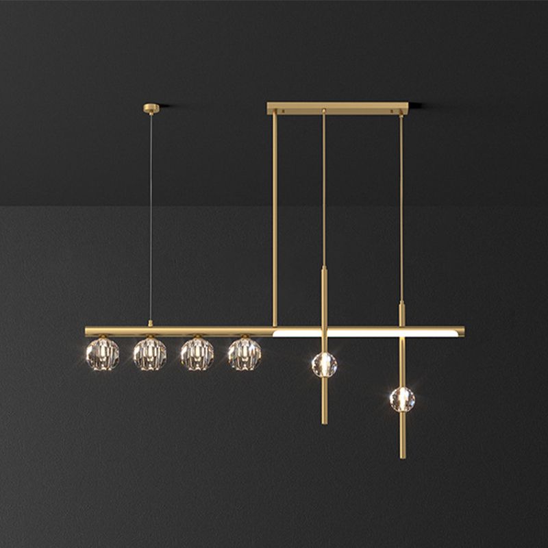 Kristy Metal & Crystal Pendant Light, Gold - Neutral Decor