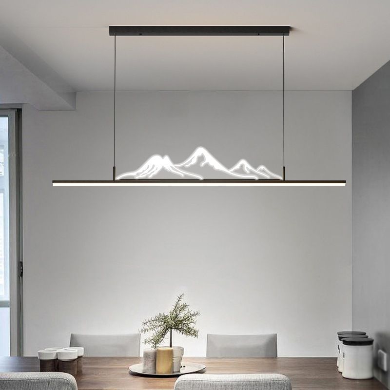 Arisha Designer Mountain Shape LED Pendant Light, Black/Gold - Neutral Decor
