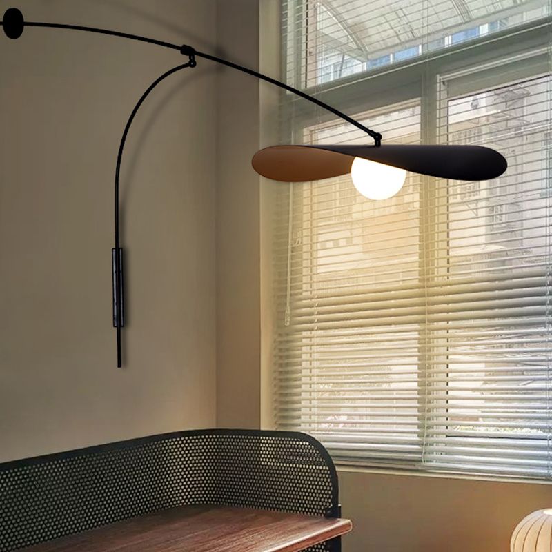 Arisha Arc Wall Lamp, Metal/Glass, Black/Gold, Bedroom - Neutral Decor