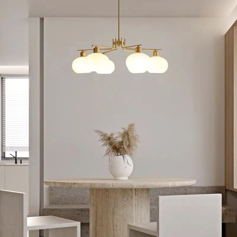 Valentina Pendant Light Semi-Circular Modern, Metal/Glass, Gold/Nickel, Dining Room - Neutral Decor