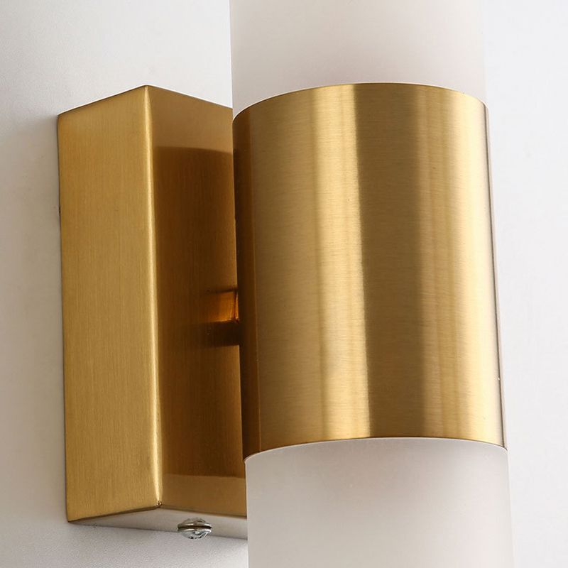Arisha Modern Double Headed Metal Glass Vanity Wall Lamp, Black/Gold - Neutral Decor