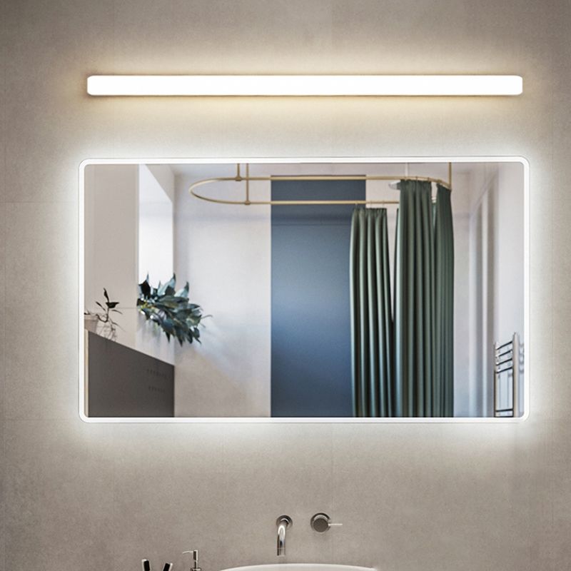 Arisha Simple White Bar Mirror Front Vanity Wall Lamp, Acrylic - Neutral Decor