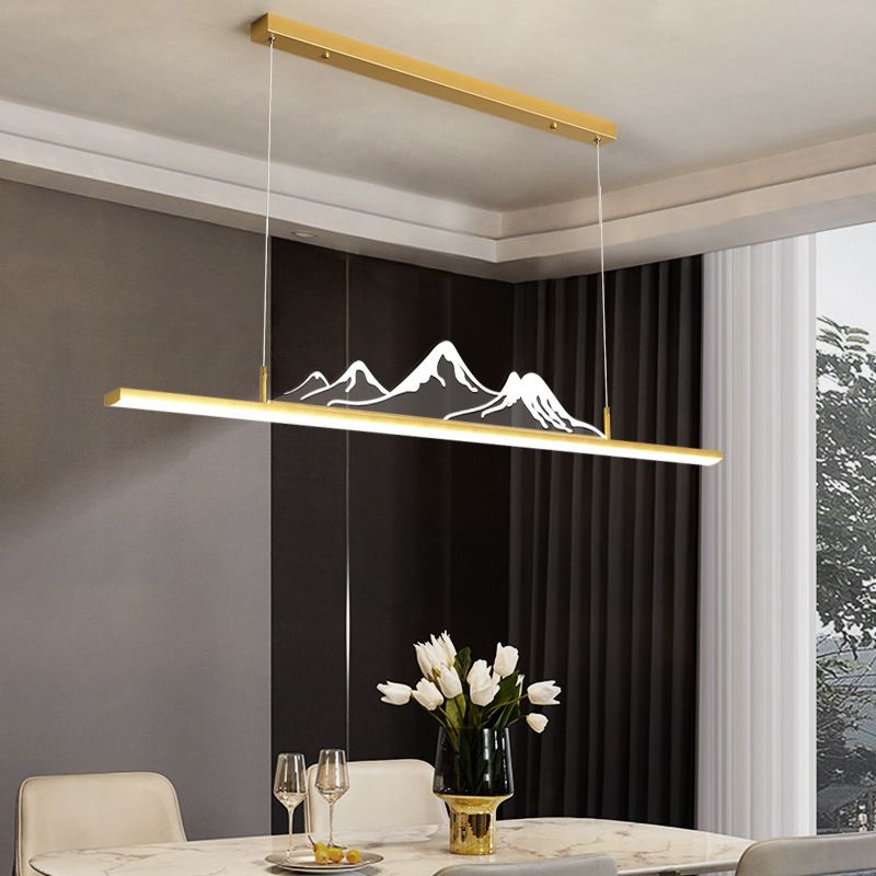 Arisha Designer Mountain Shape LED Pendant Light, Black/Gold - Neutral Decor