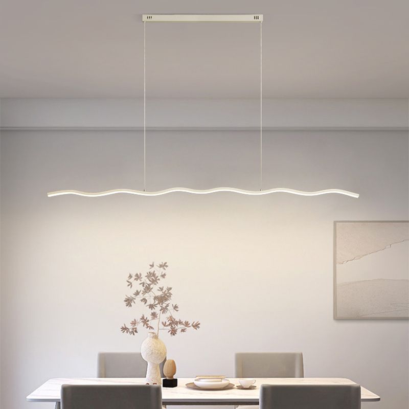 Arisha Wave Linear Pendant Light, Black/White - Neutral Decor