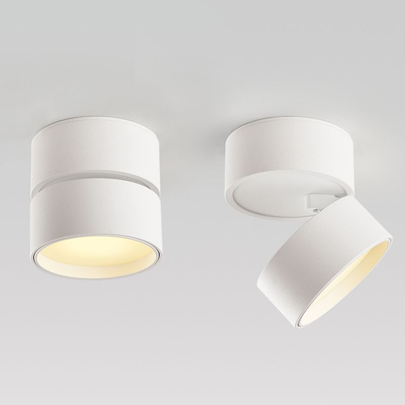 Arisha Flush Mount Ceiling Light Cylindrical Modern, Metal, Black/White, Hallway - Neutral Decor