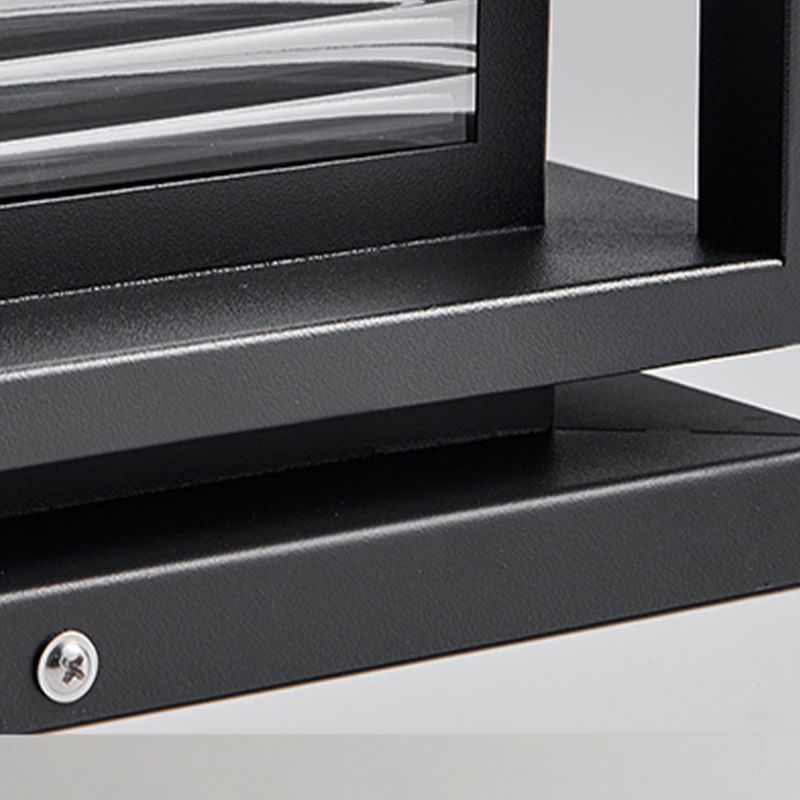 Ray Contemporary LED Rectangular Metal Outdoor Lamps, Black - Neutral Decor