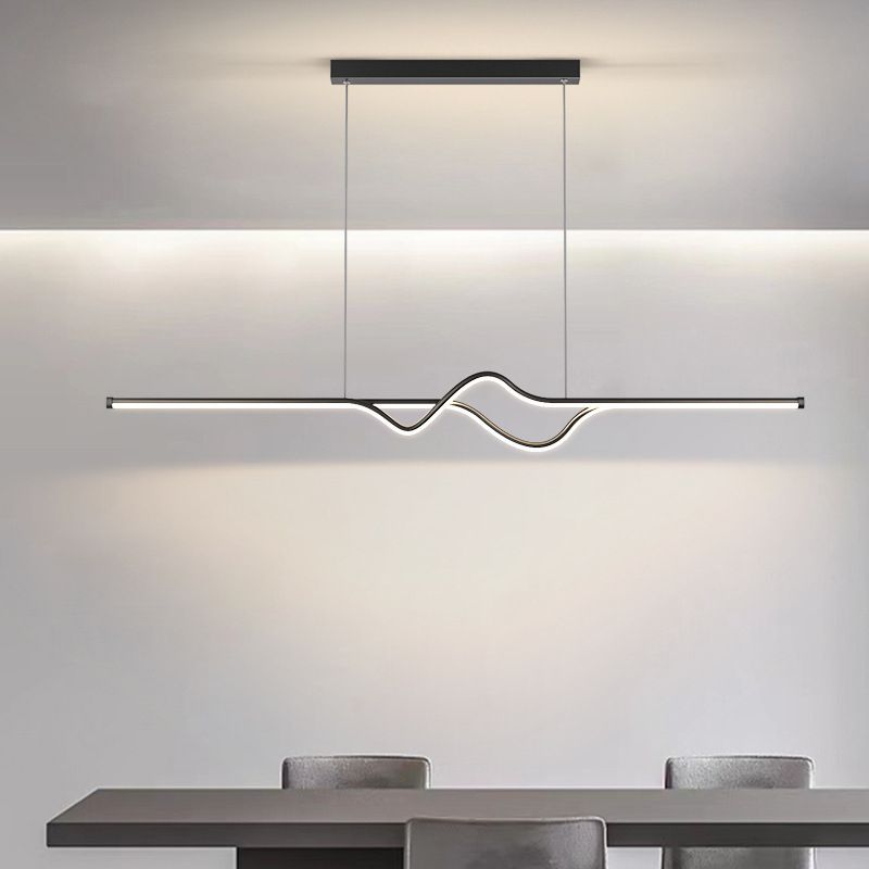 Arisha Modern Linear Metal Pendant Light, Black/White/Grey - Neutral Decor