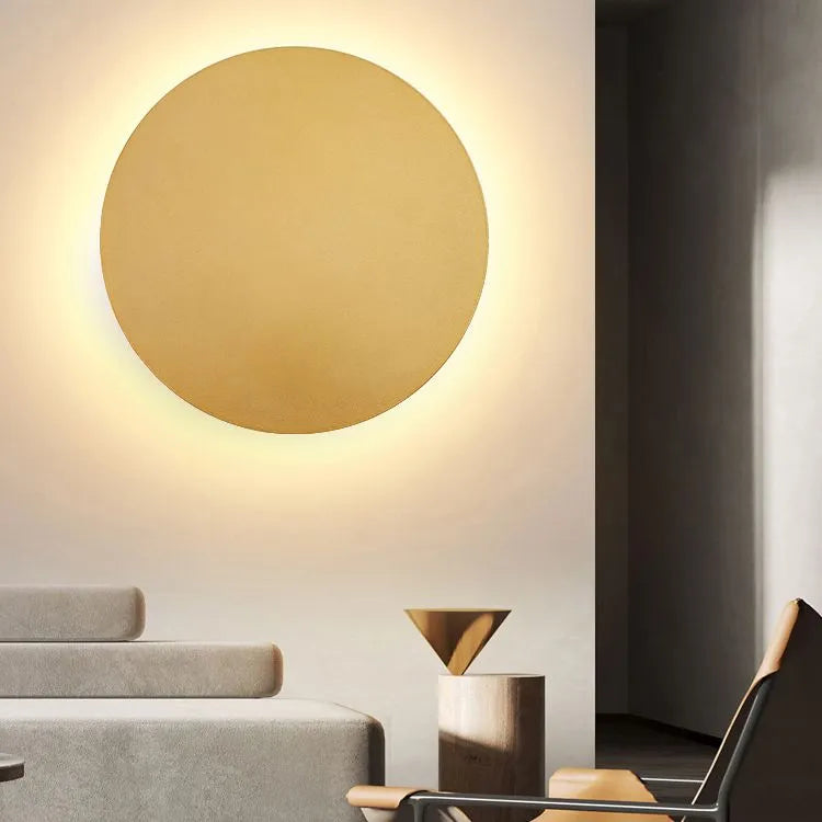 Arisha Minimalist Round Wall Mounted Lamp, Metal, Bedside/Living Room - Neutral Decor