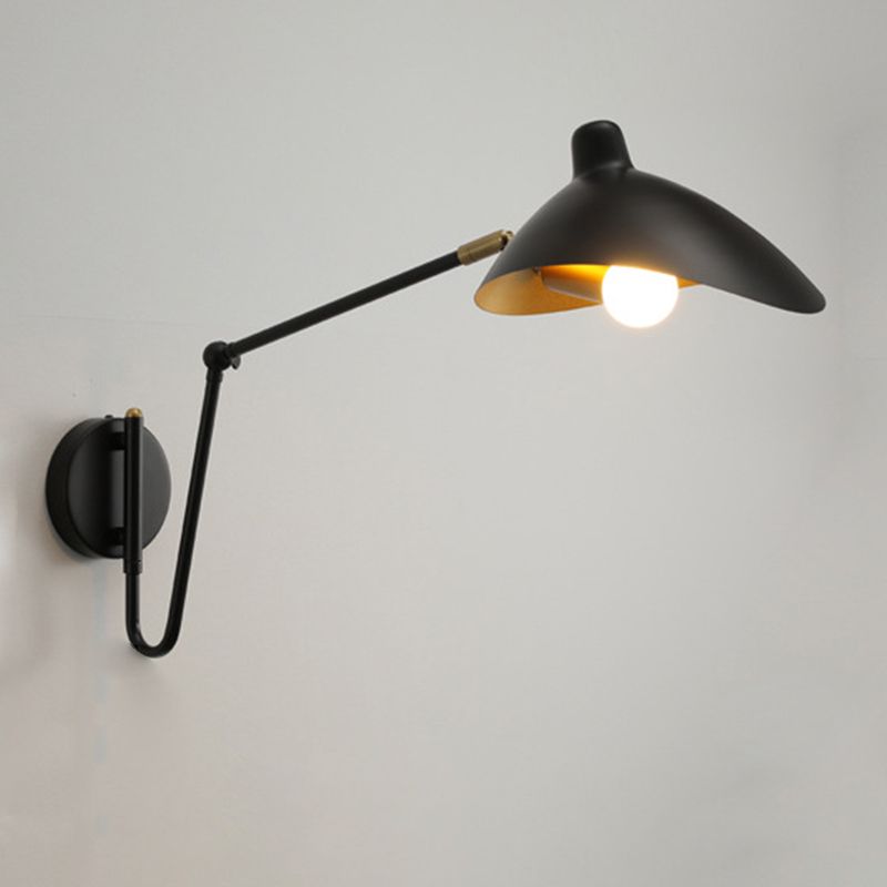 Epoch Industrial Swing Arm Vanity Wall Lamp, Black/Gold - Neutral Decor