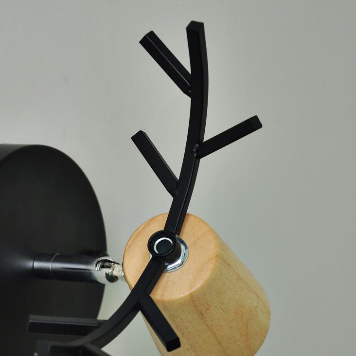 Muto Modern Antler Wood/Glass Wall Lamp, Bedroom/Bathroom - Neutral Decor