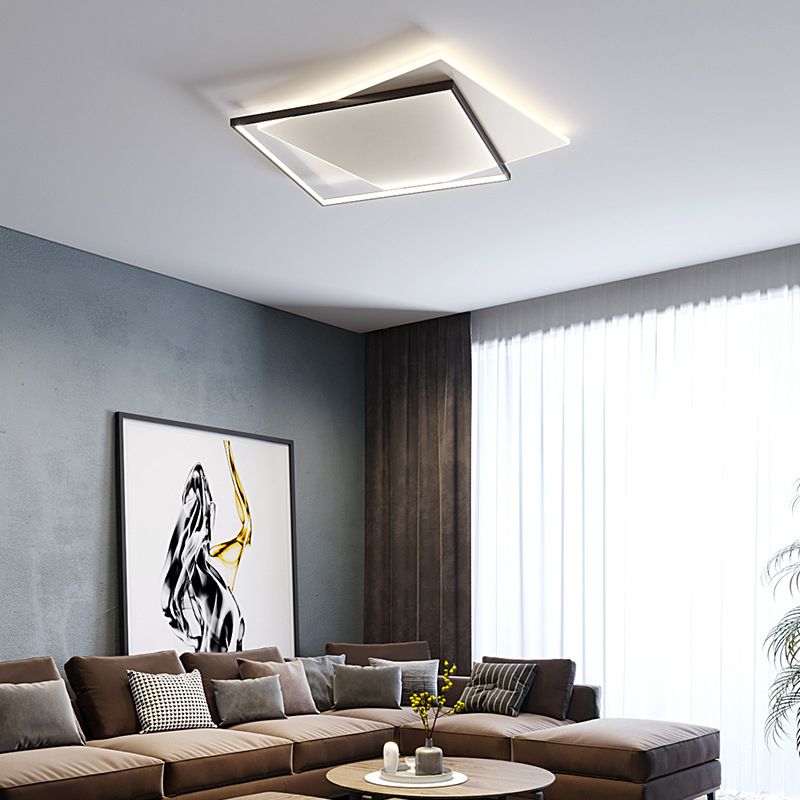 Arisha Modern Duo-Square Flush Mount Ceiling Light - Neutral Decor
