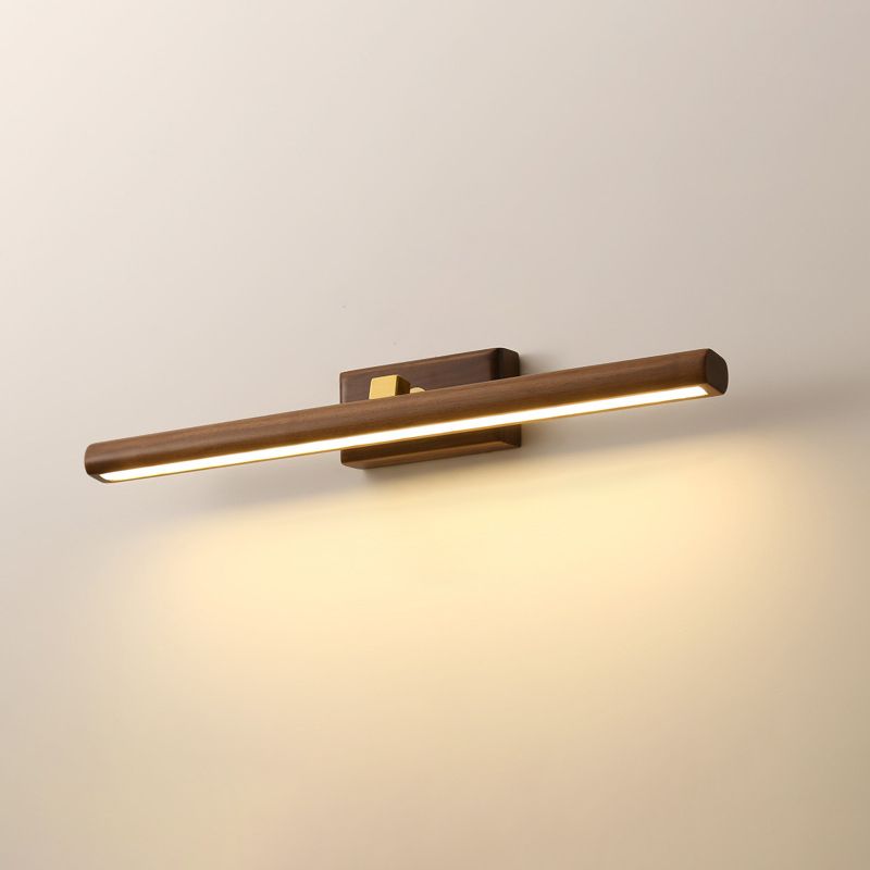 Muto Vanity Rotatable Mirror Front Vanity Wall Lamp, Wood - Neutral Decor