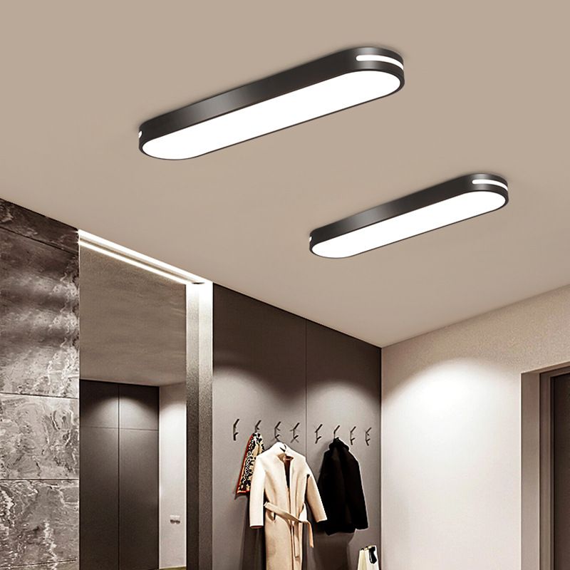 Arisha Oval Flush Mount LED Ceiling Light, Black/White/Grey/Gold - Neutral Decor