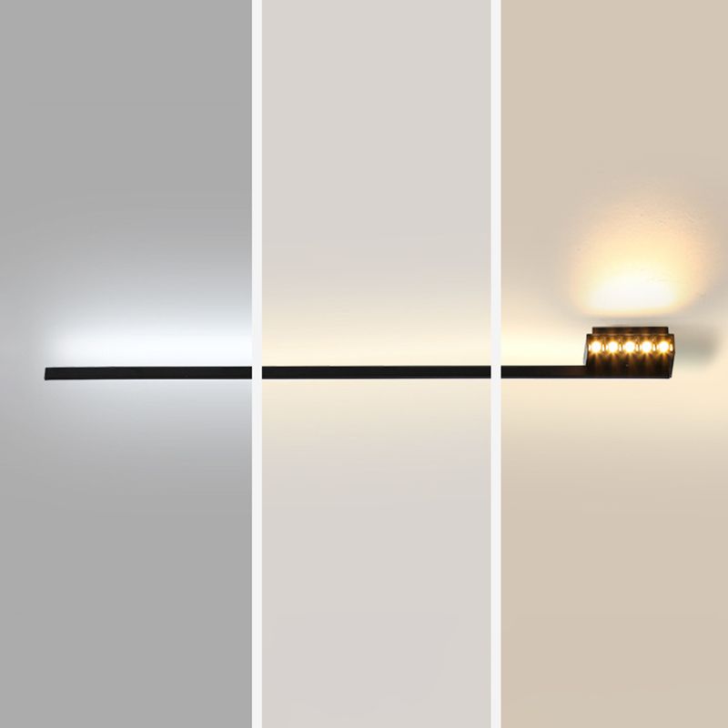 Arisha Minimalist Linear Metal Vanity Wall Light, Black, Bathroom - Neutral Decor