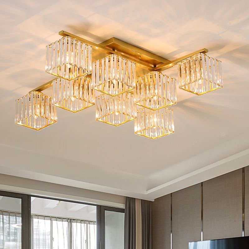 Kristy Modern Flush Mount Ceiling Light, Black/Gold - Neutral Decor