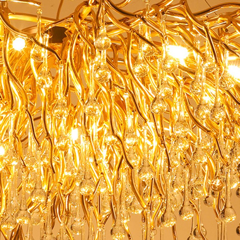 Arisha Pendant Light Tassel Luxury, Metal/Crystal, Gold, Bedroom - Neutral Decor