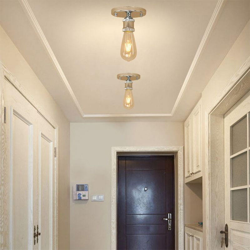 Silva Retro Vintage Bulb Semi-Flush Mount Ceiling Light - Neutral Decor